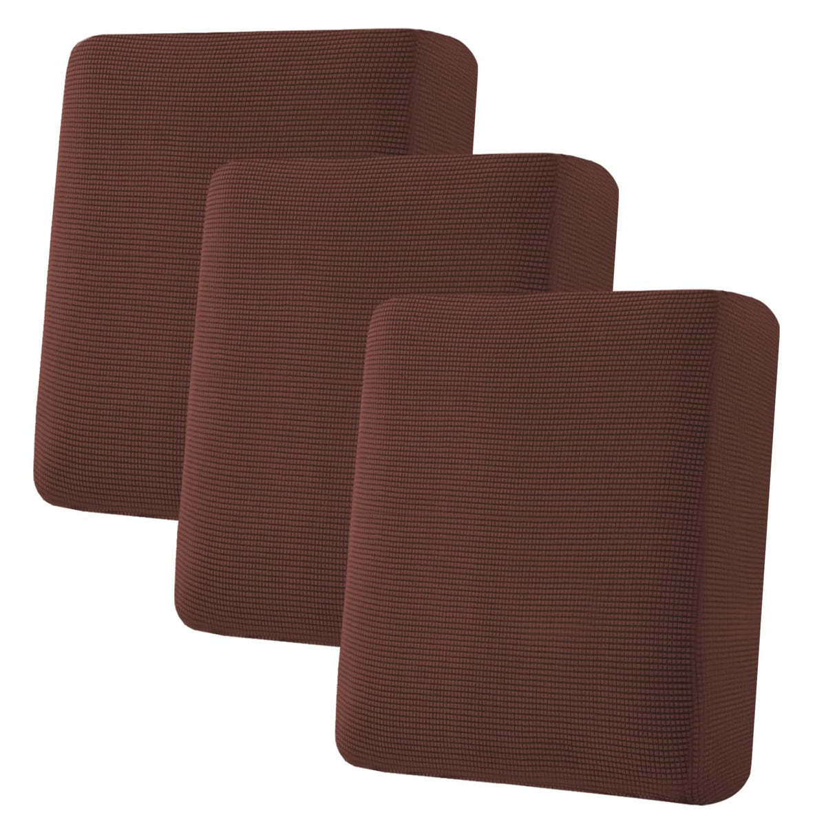 H.VERSAILTEX Super Stretch Individual Seat Cushion/Couch Slipcover Sets Thick Jacquard Textured Twill Fabric (3 Piece Sofa Covers, Sand)