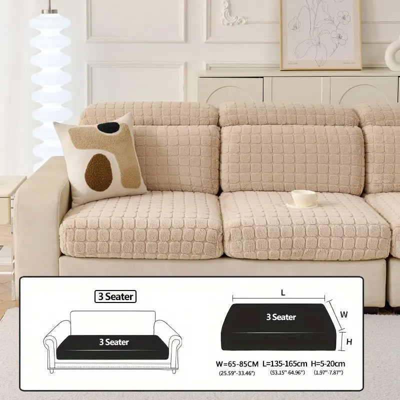 Elastic Couch Cover with Drawstring Design, Soft Removable Washable Sofa Pad, Dust-Proof Anti-Slip Split Sofa Set, Sofa Slipcover