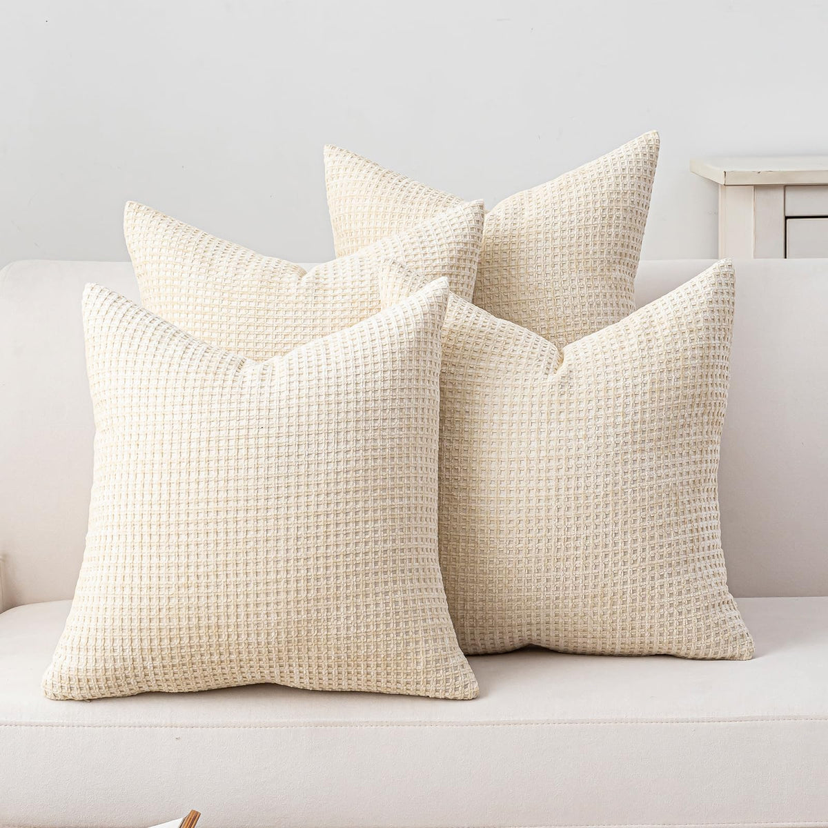 Pack of 4 Throw Pillow Covers 18x18” Boho Cushion Covers for Living Room