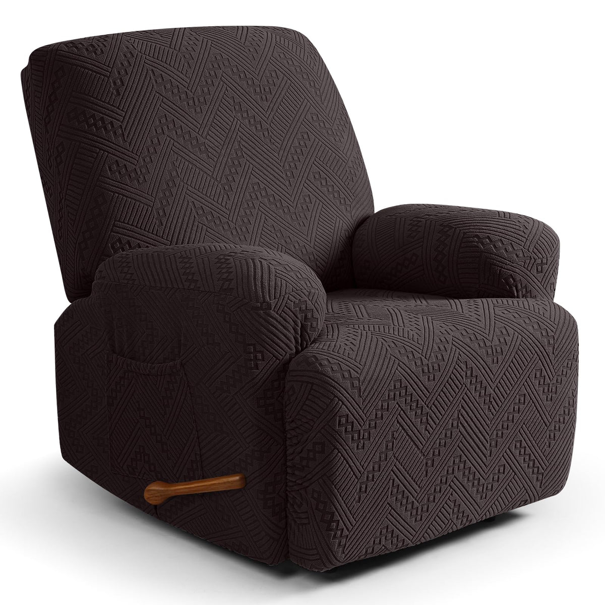 Ruaozz Recliner Couch Covers, Soft Stretch Sofa Slipcover, Chocolate