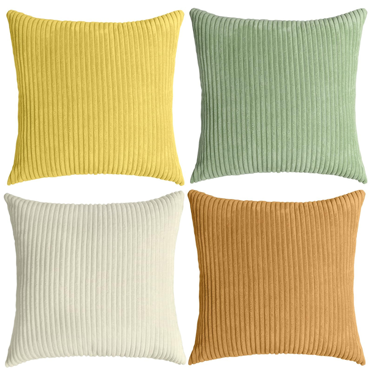 Thmyo Corduroy Decorative Throw Pillow Covers Boho Farmhouse 18x18 inch