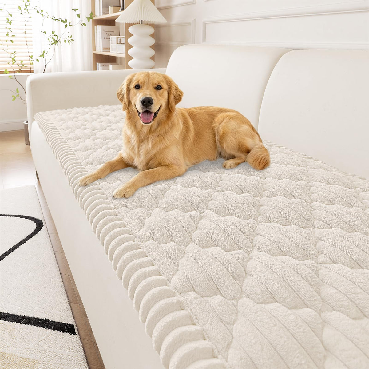 Smiry Couch Cover for Dogs Washable, Non Slip Fuzzy Pet Sofa Protector