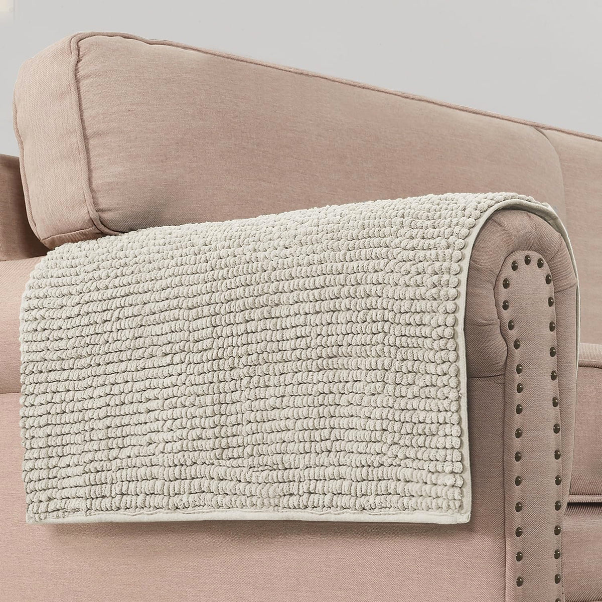 H.VERSAILTEX Plush Chenille Pet Couch Covers for Sofa Thick Soft Sofa Cover for 3 Cushion Couch Anti Slip Couch Cover Furniture Protector for Dog, Pet, Cat (35" x 74", Grey)