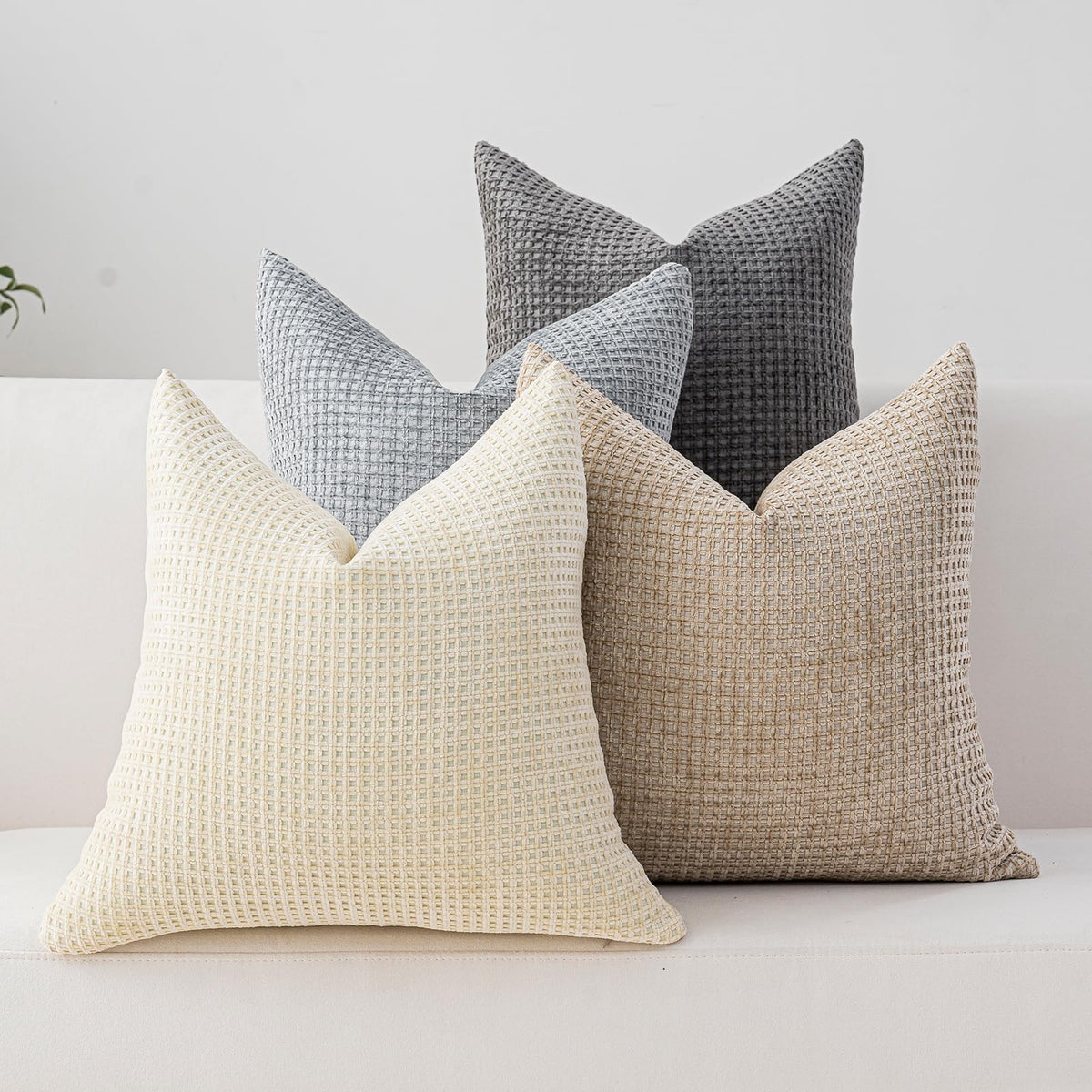 Pack of 4 Throw Pillow Covers 18x18” Boho Cushion Covers for Living Room