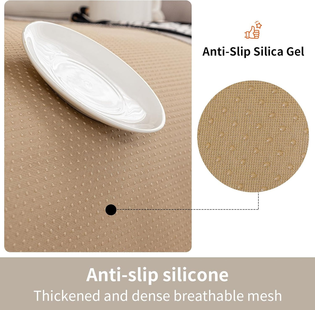 Chenille Sectional Sofa Covers Herringbone Washable Funny Fuzzy Non-Slip Protector for L-Shaped (Beige Brown, 36"x 83")
