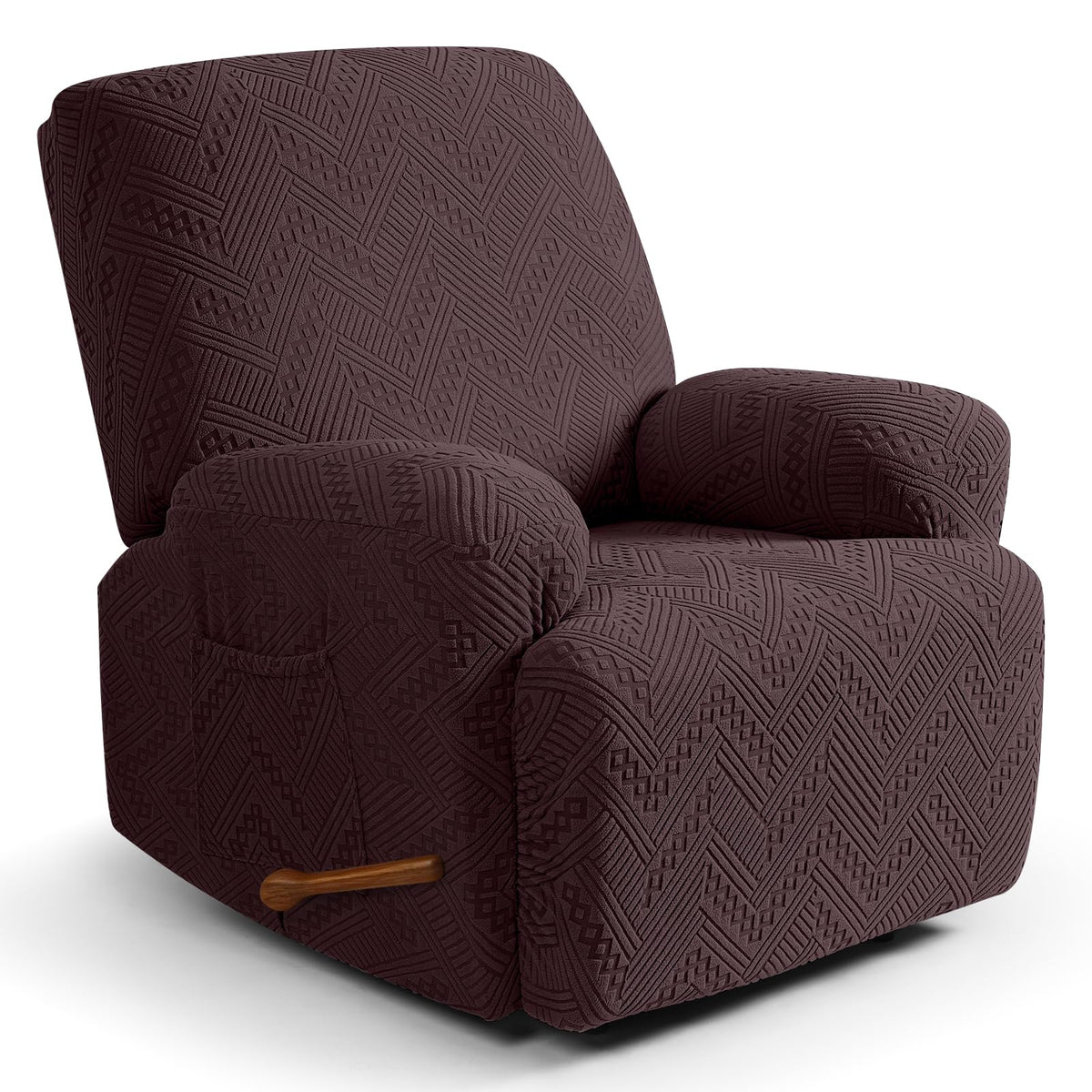 Ruaozz Recliner Couch Covers, Soft Stretch Sofa Slipcover, Chocolate