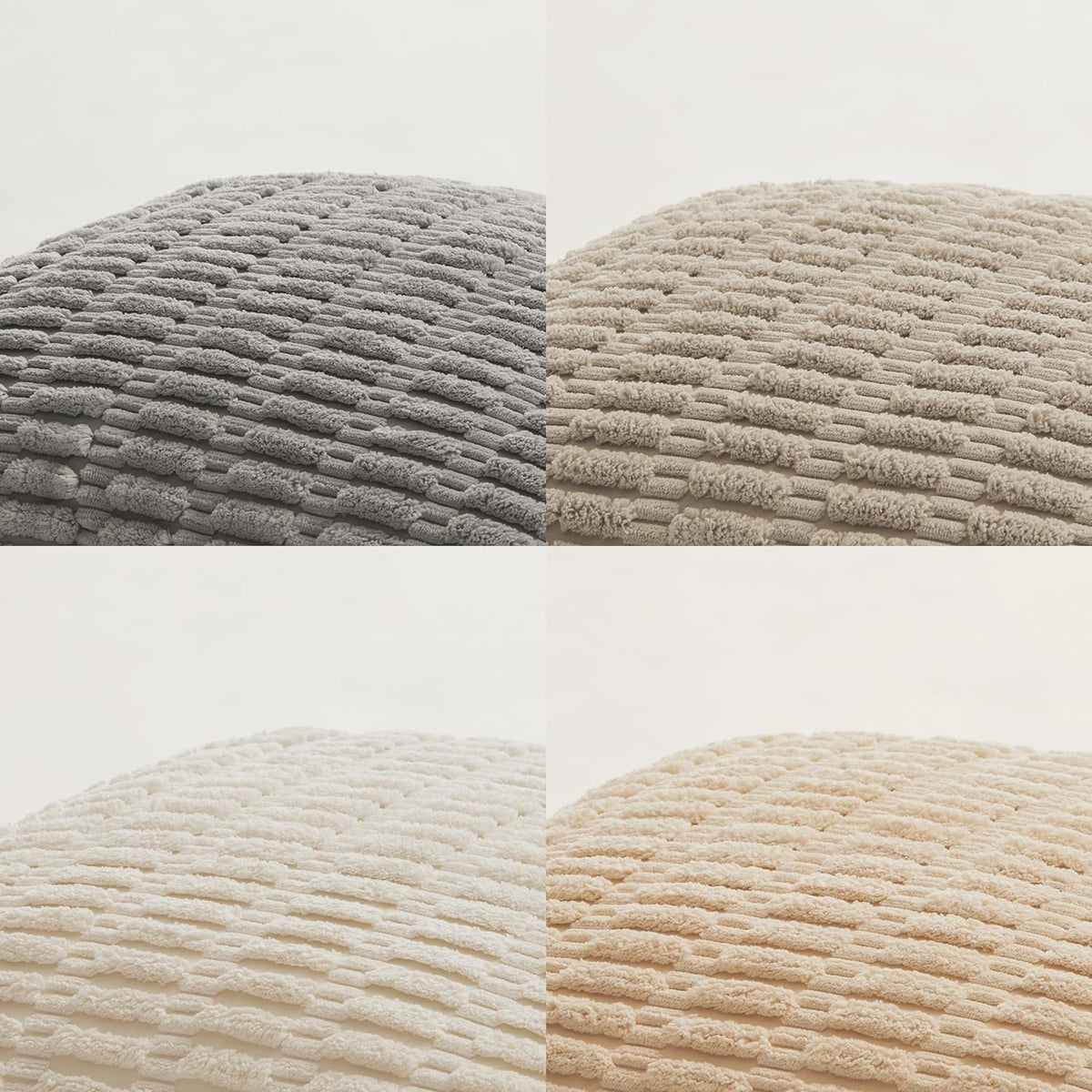 Fancy Homi 4 Packs Decorative Throw Pillow Covers for Living Room Couch Bed, Modern Farmhouse Boho Home Décor Accent Cushion Case, 18" x 18", Neutral