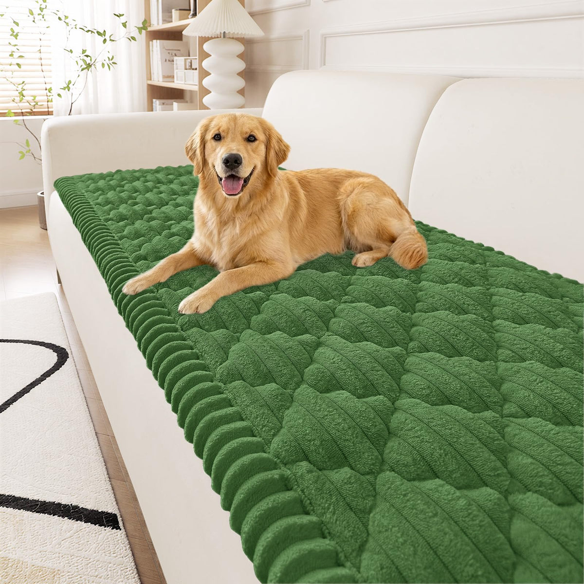 Smiry Couch Cover for Dogs Washable, Non Slip Fuzzy Pet Sofa Protector