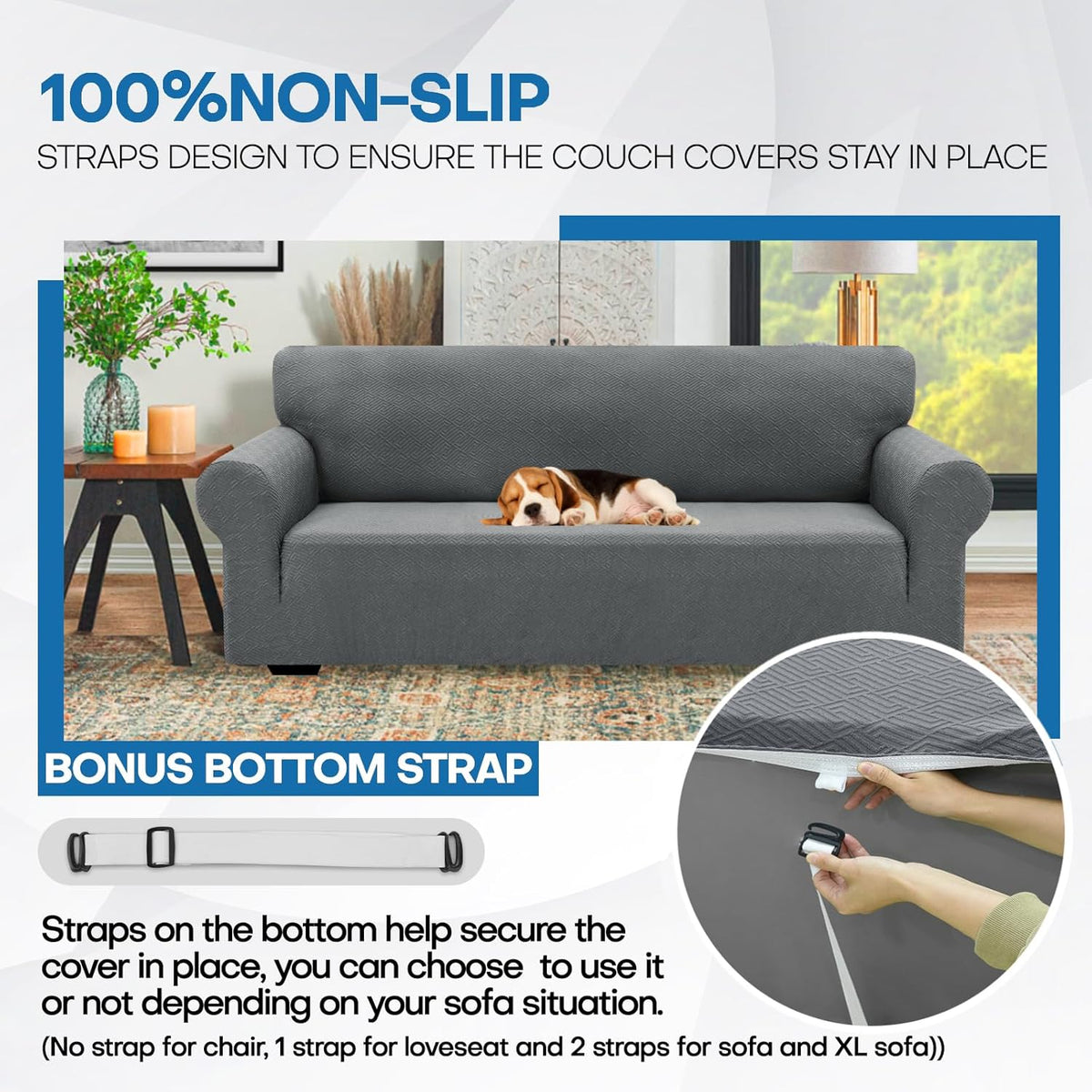 XINEAGE Stretch Jacquard Sofa Cover, Non Slip Sofa Slipcover for Dog