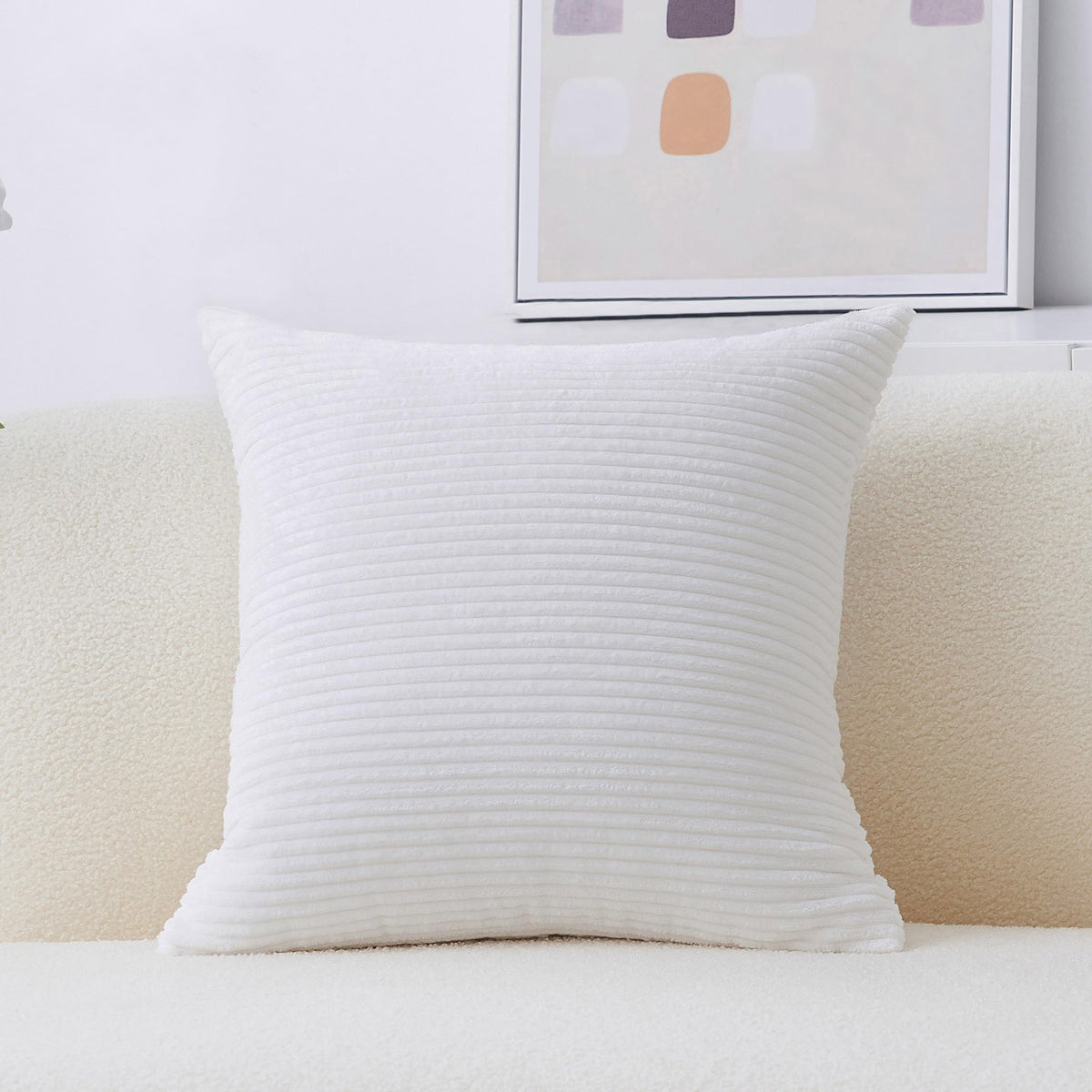 Home Brilliant Mustard Yellow Throw Pillow Cover 18x18 Decorative Plush Corduroy Striped Fall Decor Throw Pillow Cushion Cover for Couch Bed Decor, 18 x 18 (45x45), Sunflower Yellow