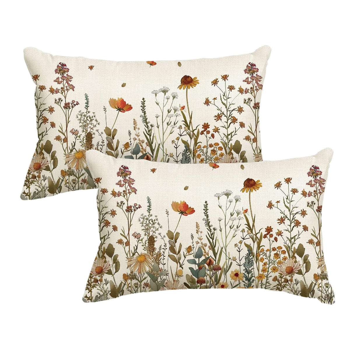 AVOIN colorlife Fall Flowers Throw Pillow Cover 12x20 Inch