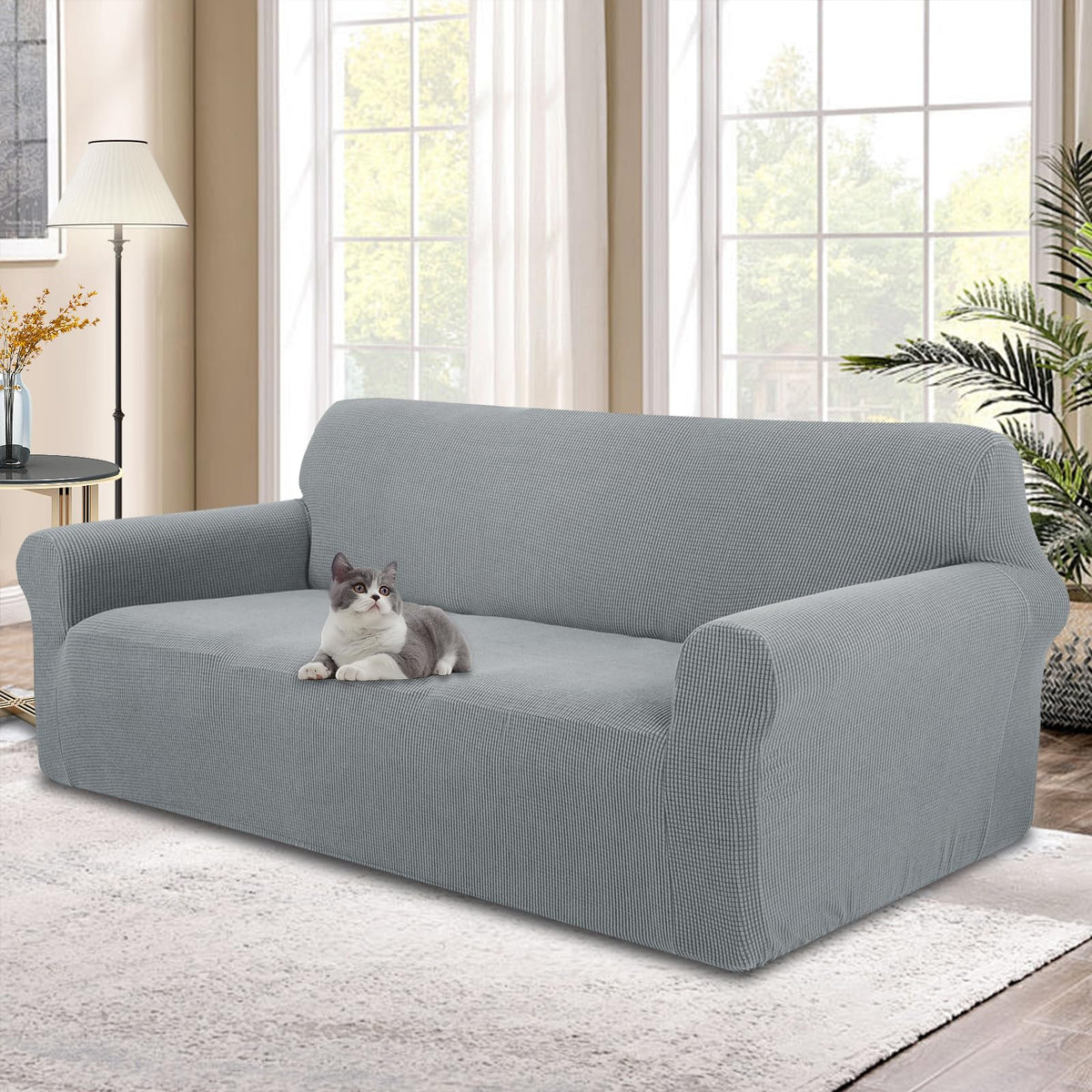 Stretch Couch Covers for Sofa Washable, Large, Chocolate