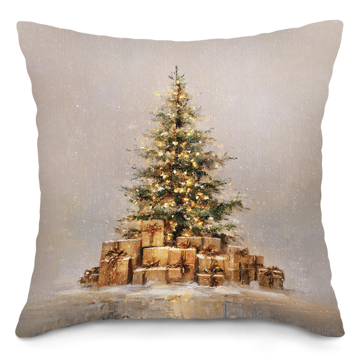 Vintage Christmas Tree Fireplace Throw Pillow Covers