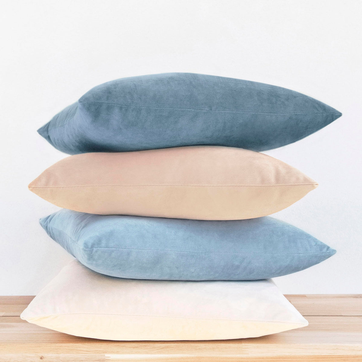 MONDAY MOOSE Decorative Throw Pillow Covers Cushion Cases, Set of 4 Soft Velvet Modern Designs, Mix and Match for Home Decor, Pillow Inserts Not Included (18x18 inch, Orange/Teal)