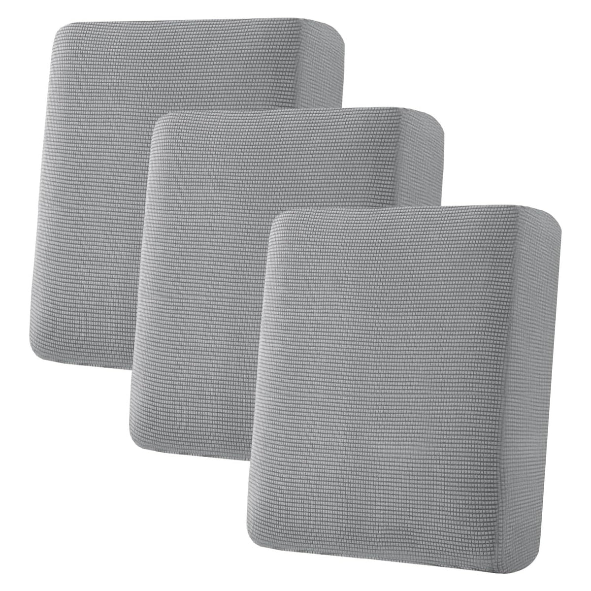 H.VERSAILTEX Super Stretch Individual Seat Cushion/Couch Slipcover Sets Thick Jacquard Textured Twill Fabric (3 Piece Sofa Covers, Sand)