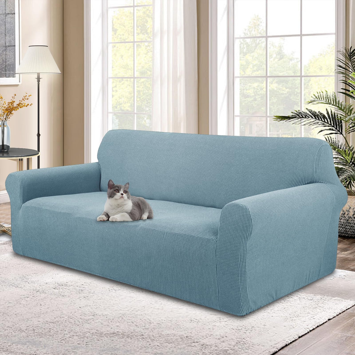 Stretch Couch Covers for Sofa Washable, Large, Chocolate