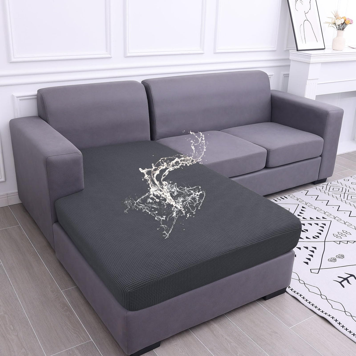 hyha Waterproof Couch Cushion Covers for Pets, Non Slip Sofa Seat Cover