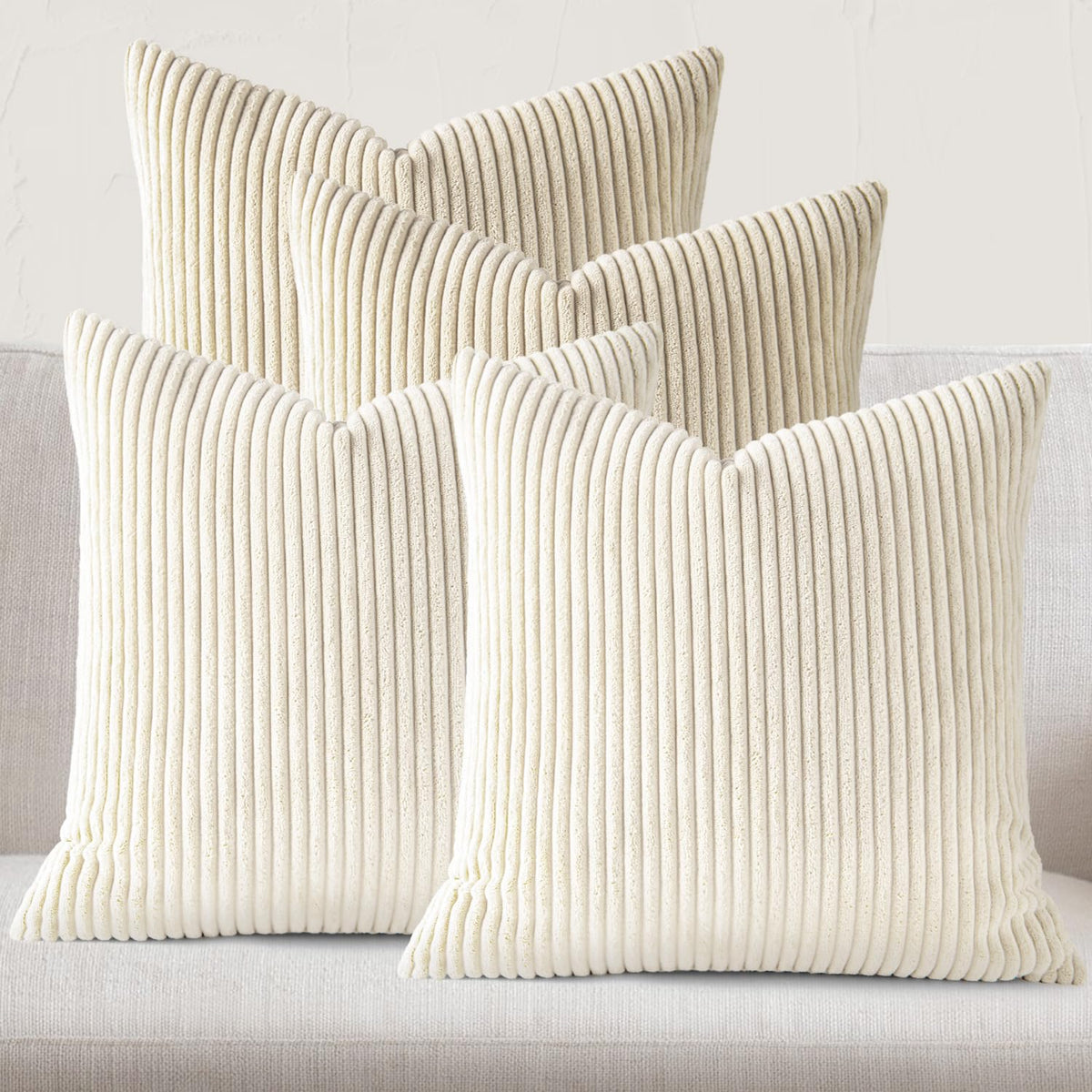 JEYDER Soft Corduroy Throw Pillow Covers 18x18 Fall Green Boho Accent Decor