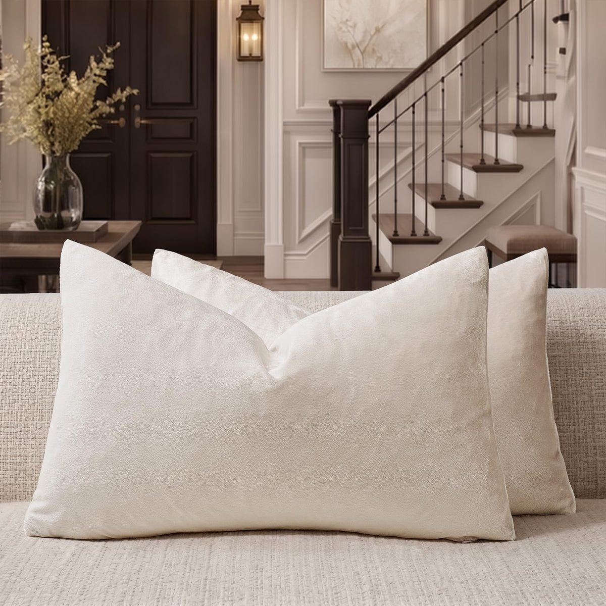 GIGIZAZA Gold Velvet Pillow Covers 18x18 Decorative Pillows Pack of 2