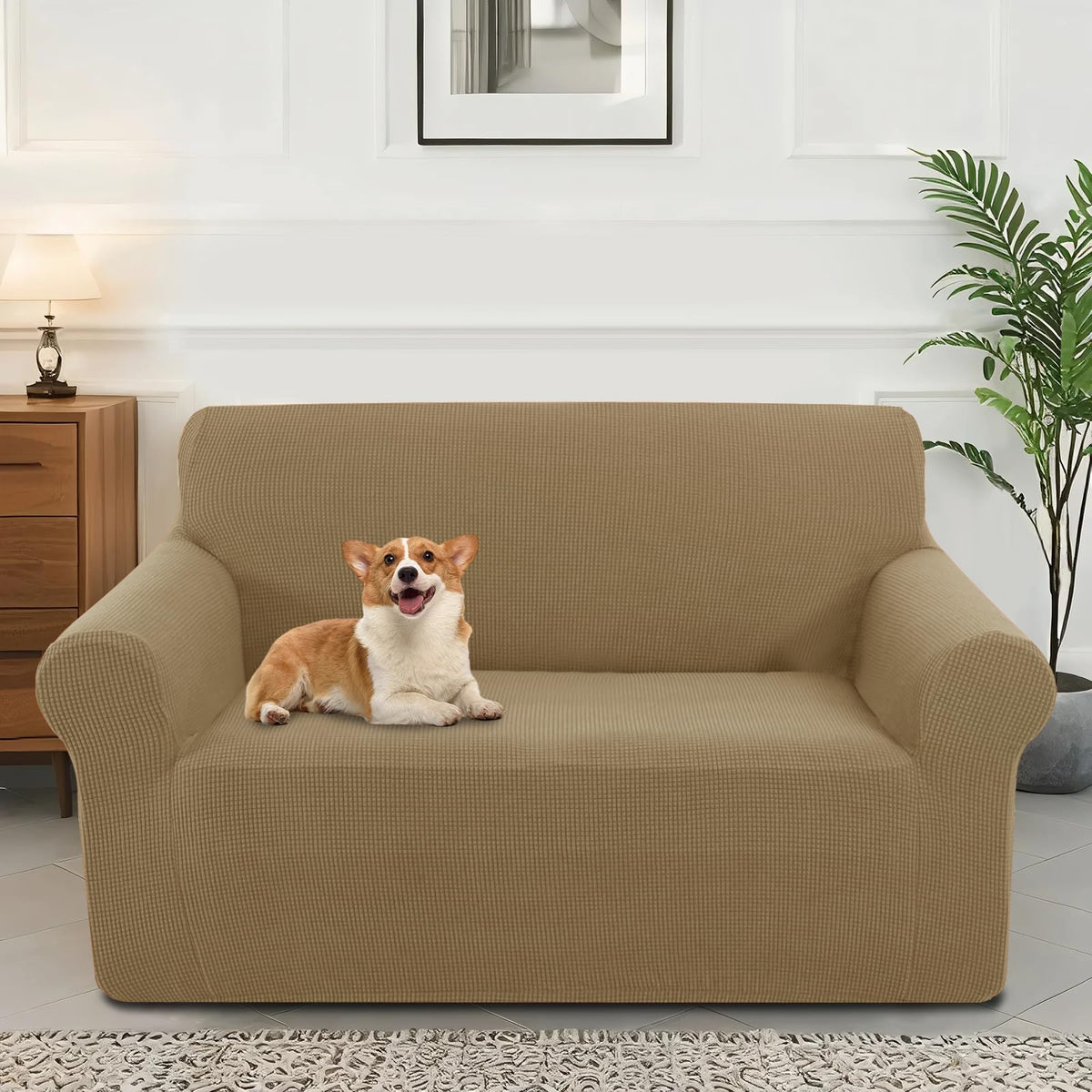Stretch Couch Covers for Sofa Washable, Large, Chocolate