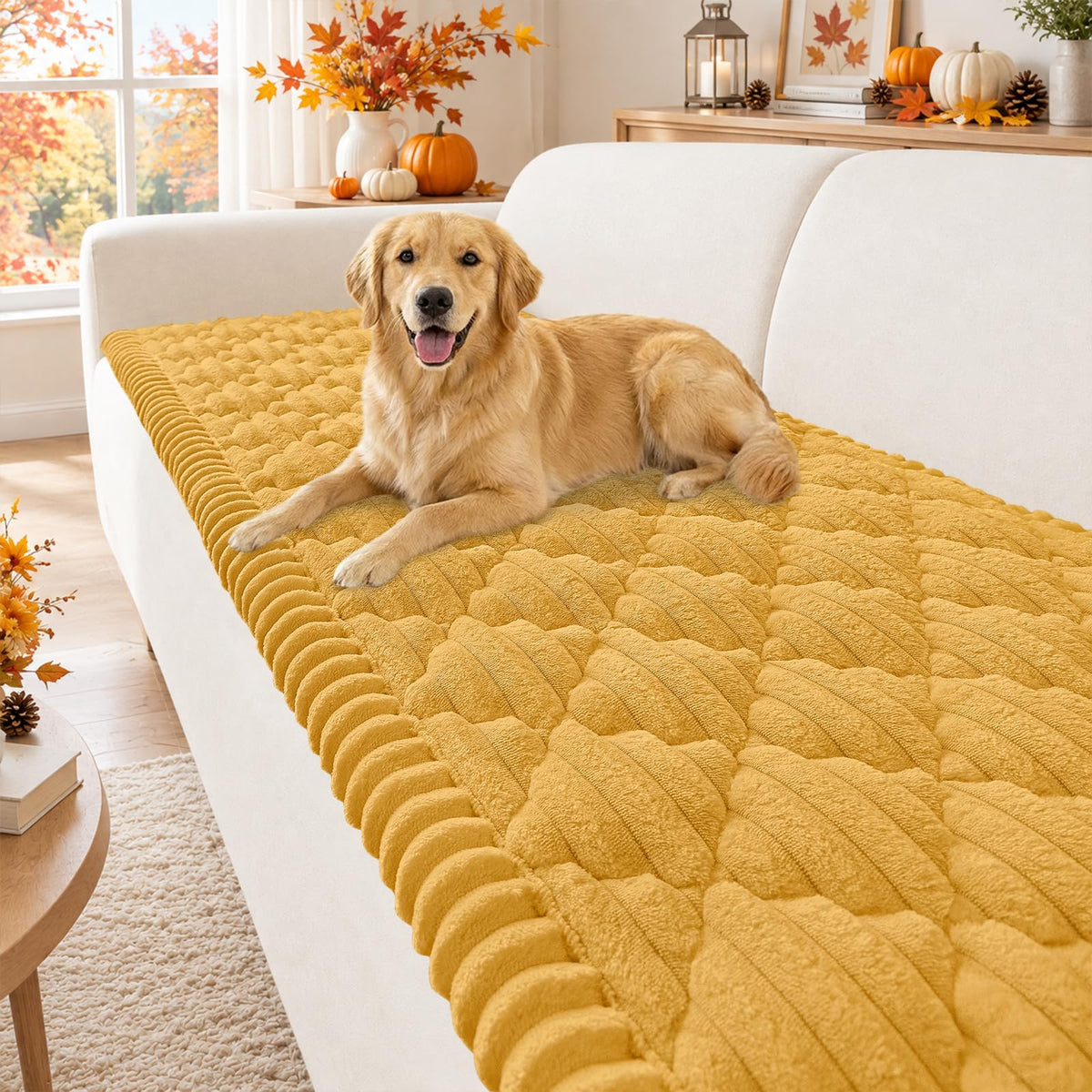 Smiry Couch Cover for Dogs Washable, Non Slip Fuzzy Pet Sofa Protector