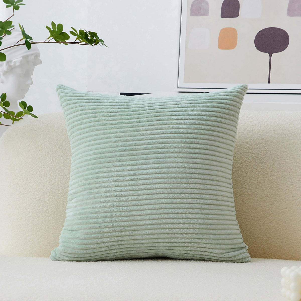 Home Brilliant Mustard Yellow Throw Pillow Cover 18x18 Decorative Plush Corduroy Striped Fall Decor Throw Pillow Cushion Cover for Couch Bed Decor, 18 x 18 (45x45), Sunflower Yellow