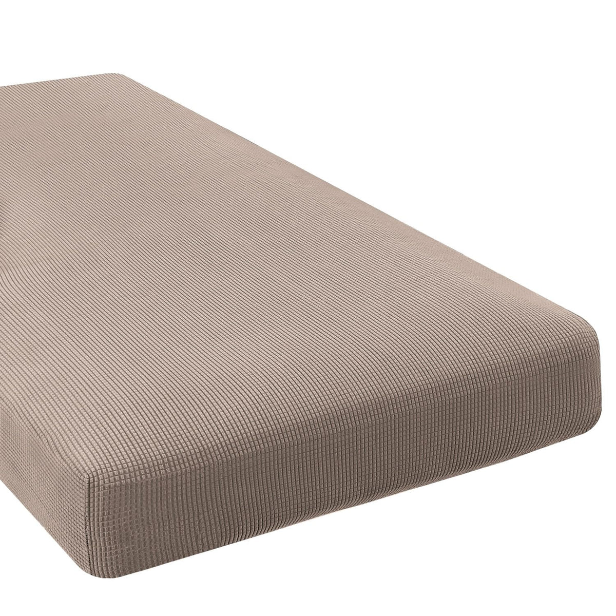 H.VERSAILTEX Super Stretch Individual Seat Cushion/Couch Slipcover Sets Thick Jacquard Textured Twill Fabric (3 Piece Sofa Covers, Sand)