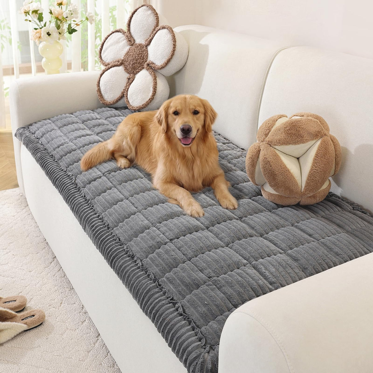 OstepDecor Couch Cover for Dogs, Washable Non Slip Sofa Cover for Pets