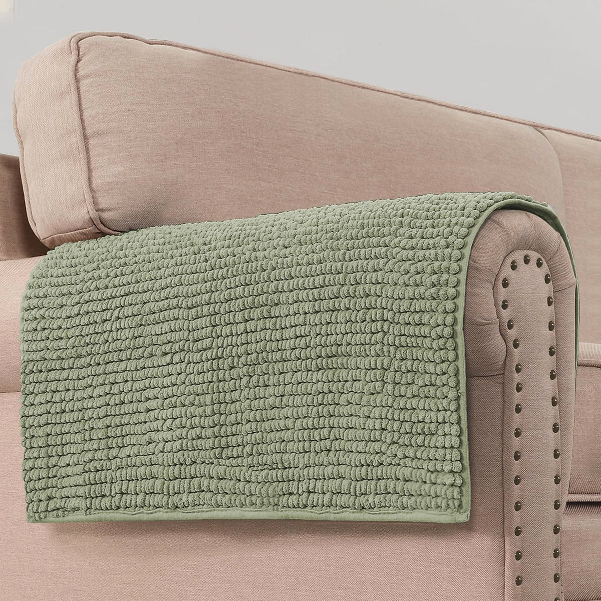 H.VERSAILTEX Plush Chenille Pet Couch Covers for Sofa Thick Soft Sofa Cover for 3 Cushion Couch Anti Slip Couch Cover Furniture Protector for Dog, Pet, Cat (35" x 74", Grey)