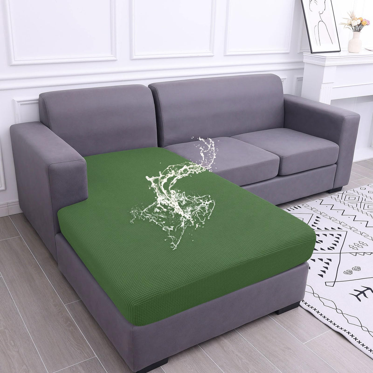 hyha Waterproof Couch Cushion Covers for Pets, Non Slip Sofa Seat Cover