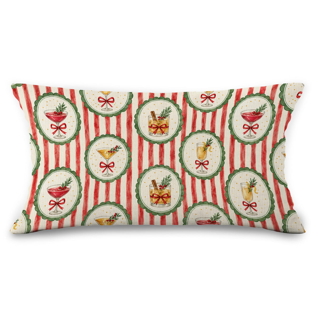 Vintage Christmas Tree Fireplace Throw Pillow Covers