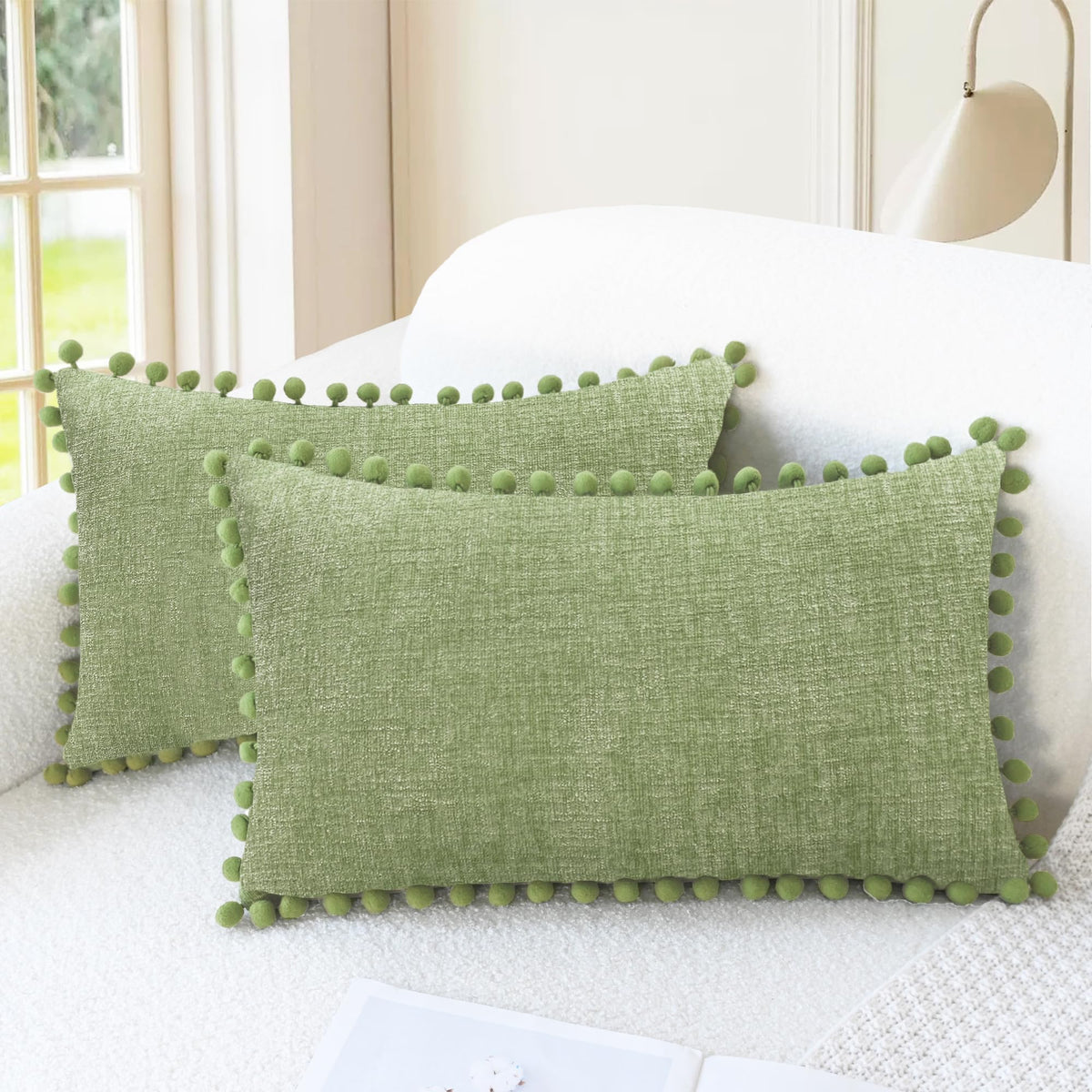 CaliTime Decorative Couch Throw Pillow Covers 20 X 12 Inches Apricot Brown