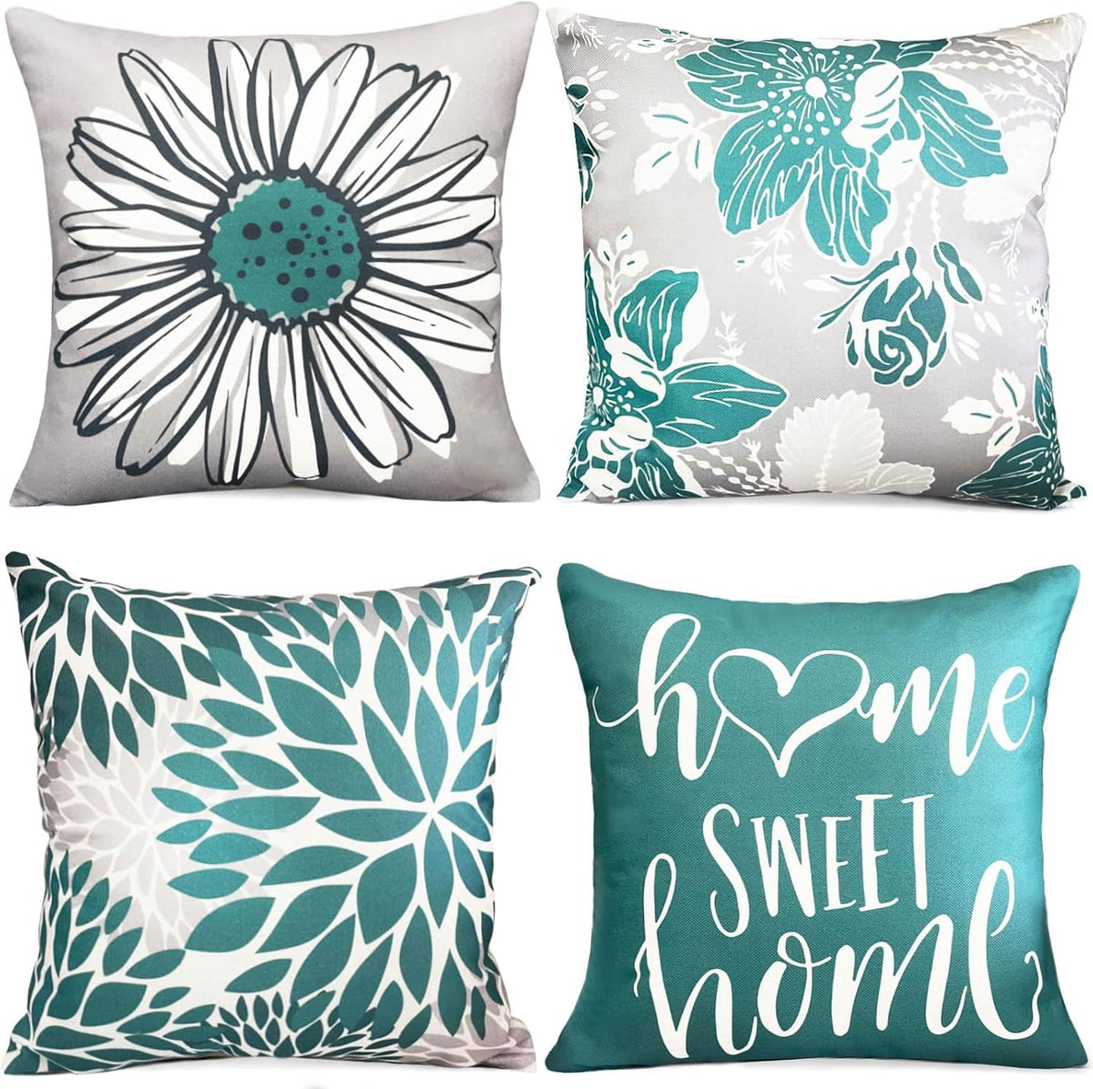 Decorative Boho Farmhouse Throw Pillow Covers 18x18 inch Set of 4