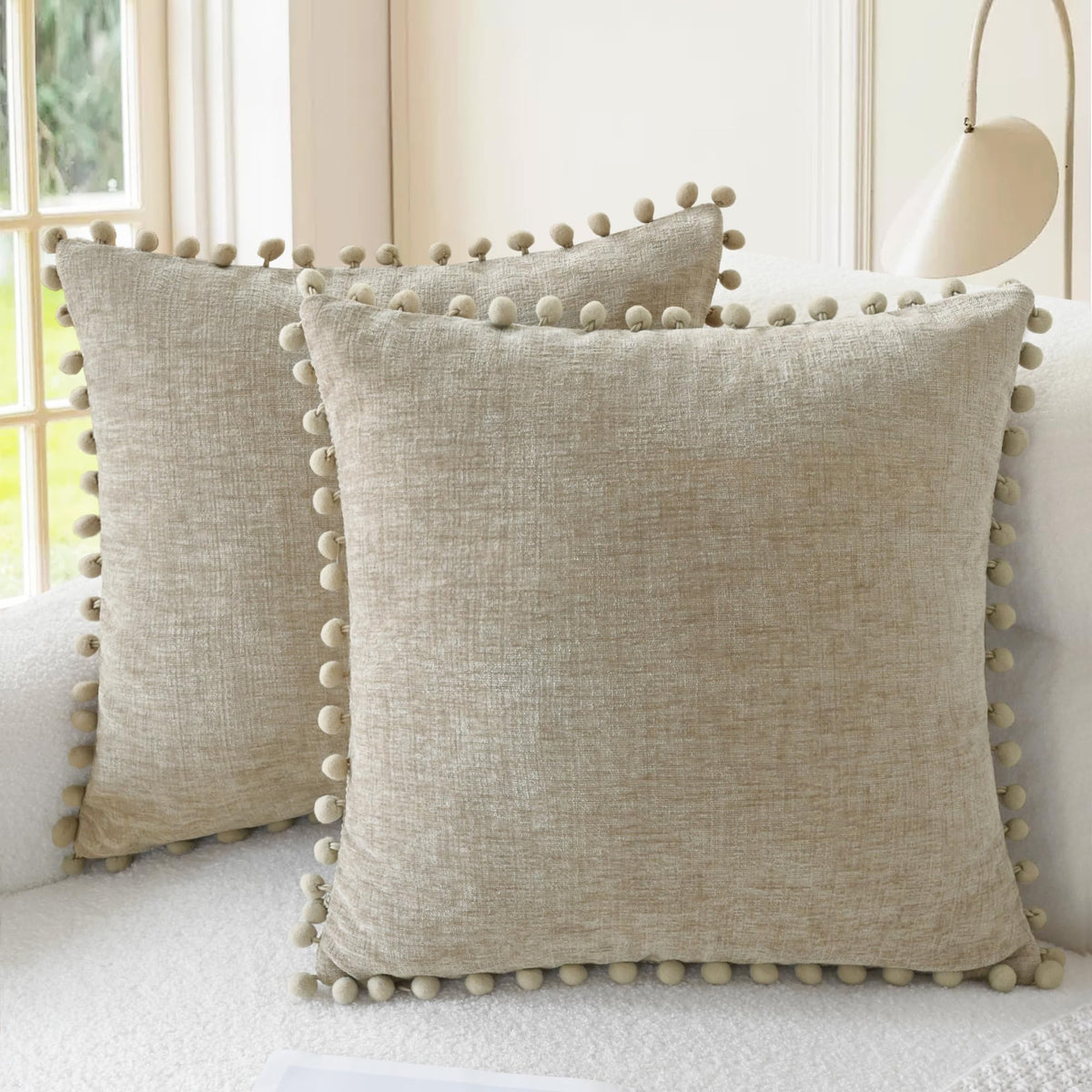 CaliTime Decorative Couch Throw Pillow Covers 20 X 12 Inches Apricot Brown