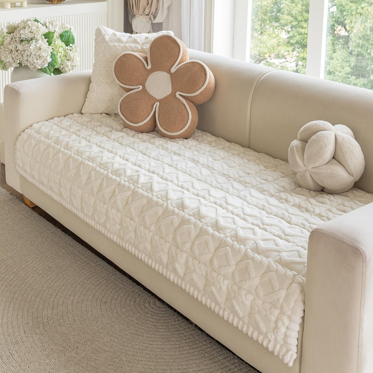 OstepDecor Couch Cover for Dogs, Washable Non Slip Sofa Cover for Pets
