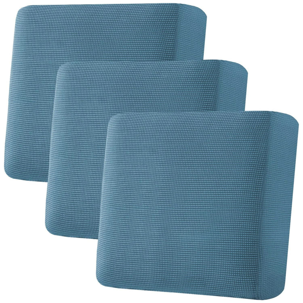 H.VERSAILTEX Super Stretch Individual Seat Cushion/Couch Slipcover Sets Thick Jacquard Textured Twill Fabric (3 Piece Sofa Covers, Sand)
