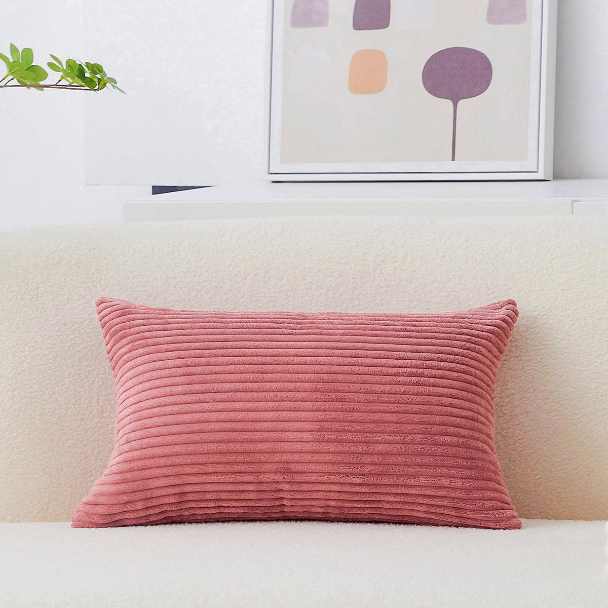 Home Brilliant Mustard Yellow Throw Pillow Cover 18x18 Decorative Plush Corduroy Striped Fall Decor Throw Pillow Cushion Cover for Couch Bed Decor, 18 x 18 (45x45), Sunflower Yellow