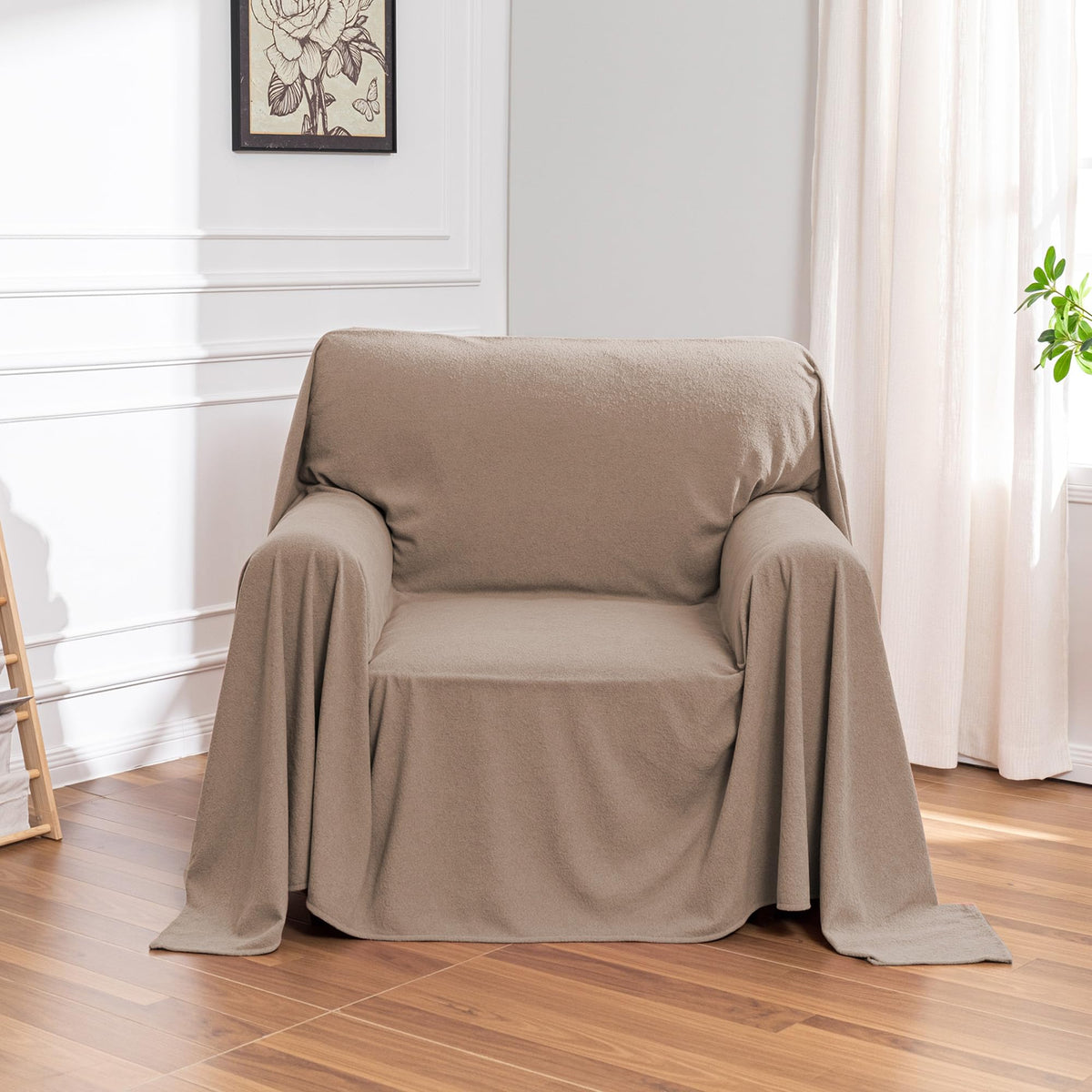 MEETSKY Couch Cover for 2 Cushion Couch, Couch Covers for Dogs Washable Non Slip Cat Scratch Proof Sectional Love Seat Covers L Shaped Soft Couch Furniture Protector for Pets, 71" x 118", Grey