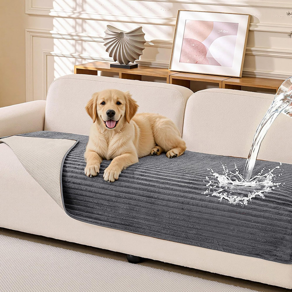 MEETSKY Waterproof Couch Cover for Sofa, Non Slip Washable Sofa Protector