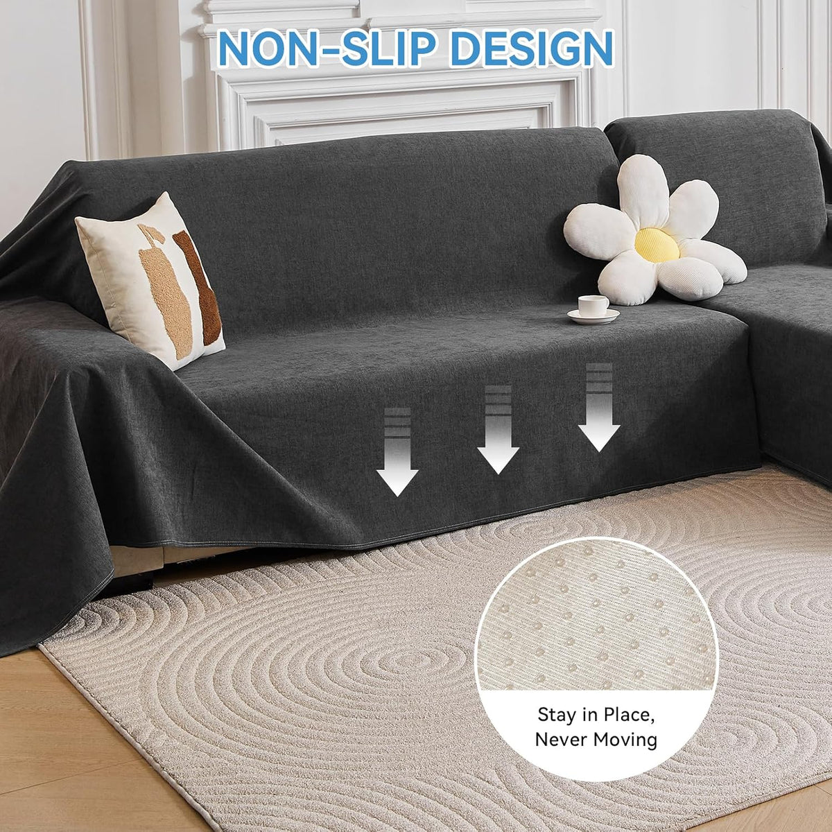 100% Waterproof Sectional Couch Covers, 2 Pieces L Shaped Sofa Cover, XX-L