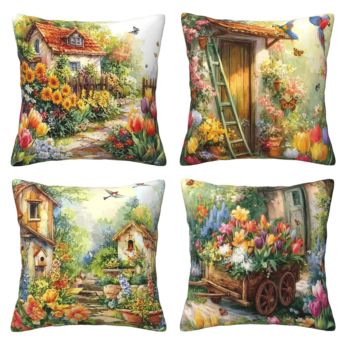 bassyil Abstract Geometry Throw Pillow Covers 18x18 Inch Set of 4 Western Decorative Cushion Cases for Couch Bedroom Living Room Sofa Patio