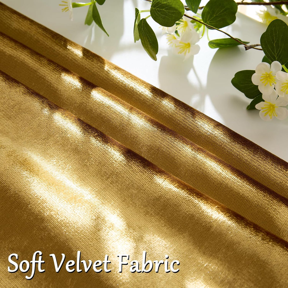 GIGIZAZA Gold Velvet Pillow Covers 18x18 Decorative Pillows Pack of 2