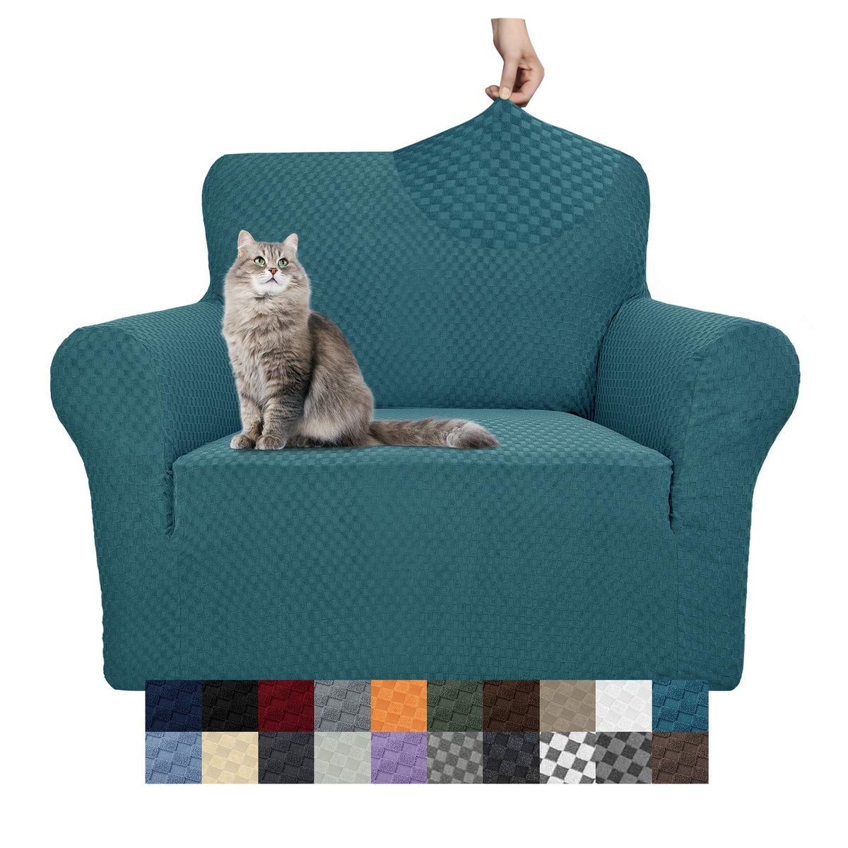 YEMYHOM Couch Cover Latest Jacquard Design High Stretch Sofa Covers for 3 Cushion Couch, Pet Dog Cat Proof Slipcover Non Slip Magic Elastic Furniture Protector (Sofa, Light Gray)