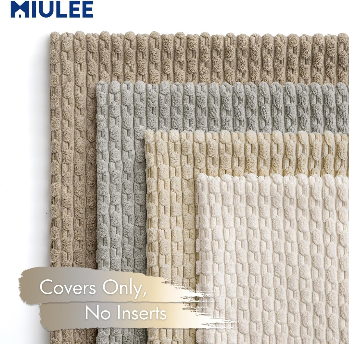 MIULEE Neutral Harmony Decorative Throw Pillow Covers for Couch Bed Living Room 18x18 Inch Set of 4 Modern Cushion Covers Soft Corduroy Pillowcases Western Home Decor Gradient Series