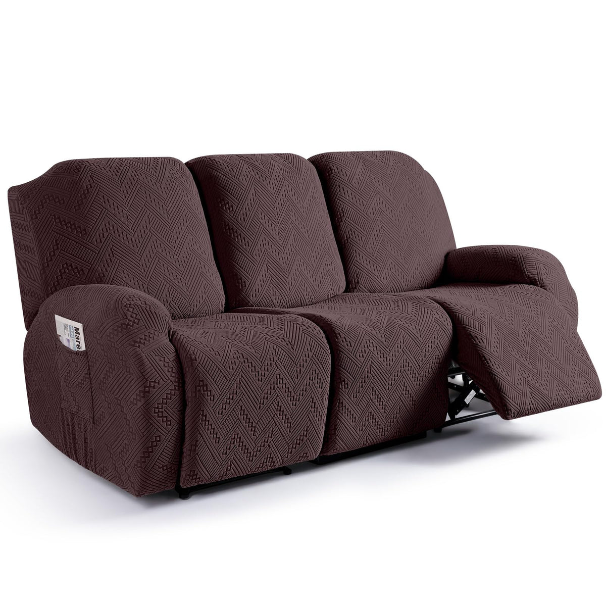 Ruaozz Recliner Couch Covers, Soft Stretch Sofa Slipcover, Chocolate