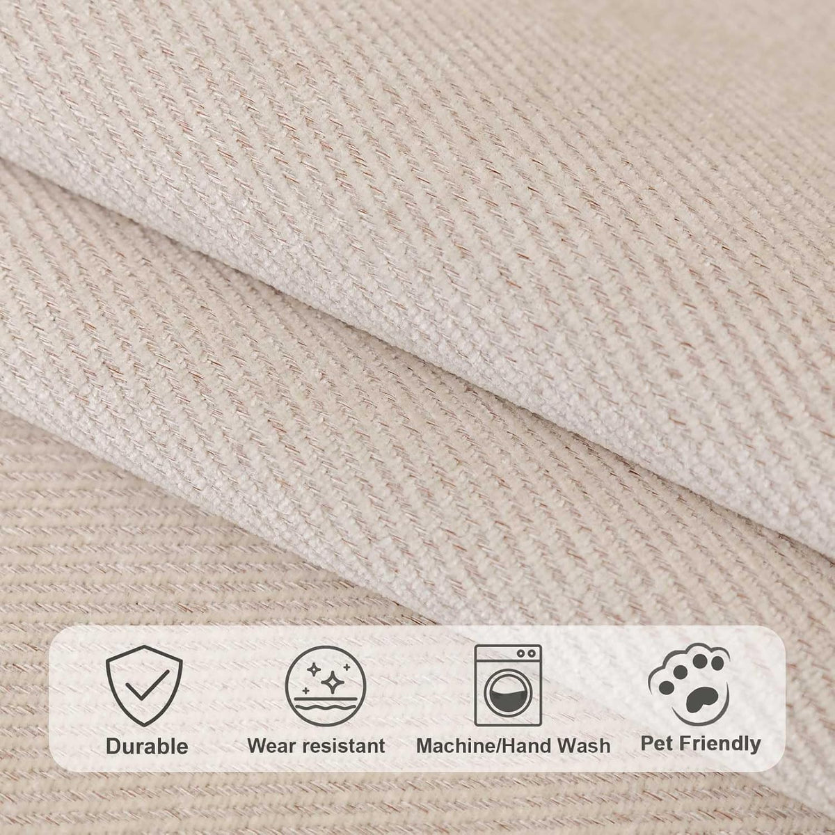 Soft Plush Couch Cover Washable, Non Slip Pluffy Sectional Sofa Covers for 3 Cushion Couch Sofa L Sharped Sofa Slipcover, Furniture Protector for Pets (1 PCS 36"x94" White)