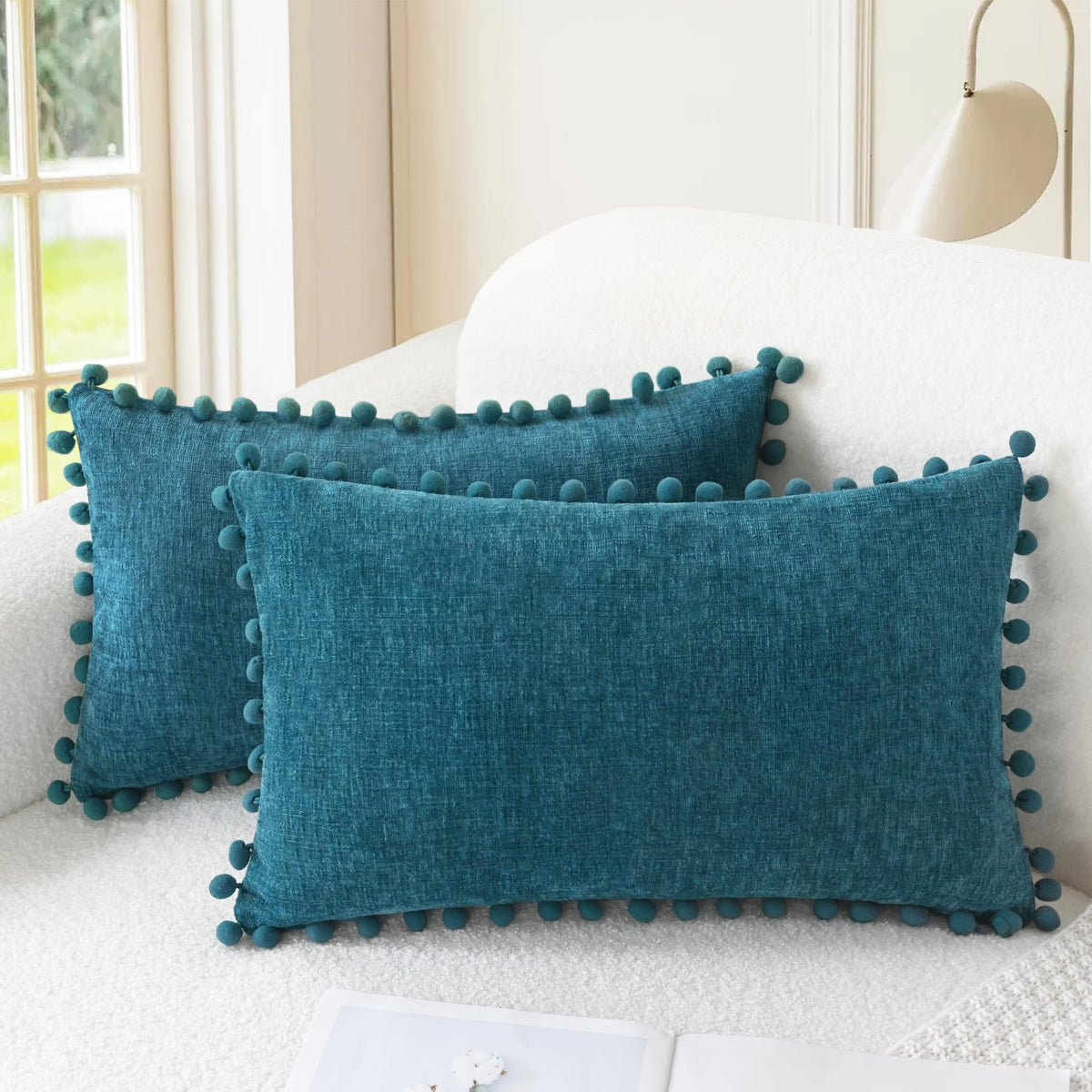 CaliTime Decorative Couch Throw Pillow Covers 20 X 12 Inches Apricot Brown