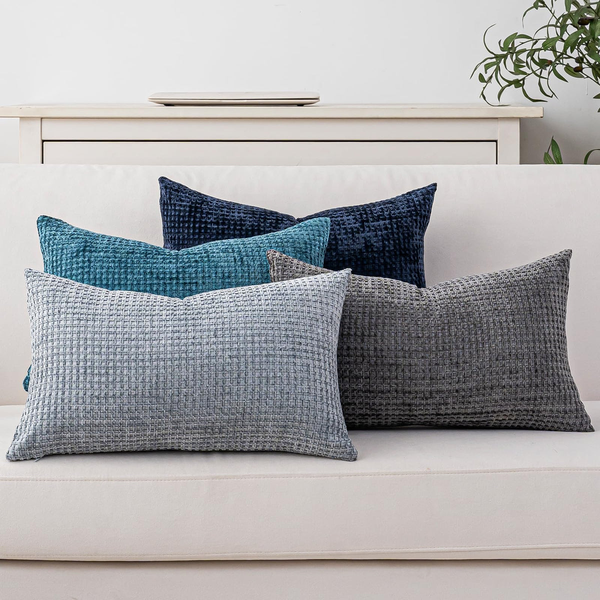 Pack of 4 Throw Pillow Covers 18x18” Boho Cushion Covers for Living Room