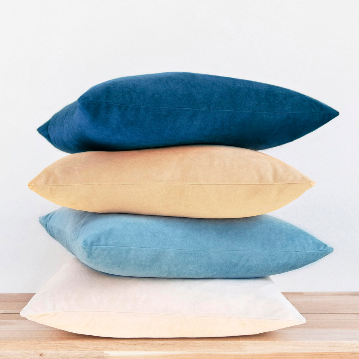 MONDAY MOOSE Decorative Throw Pillow Covers Cushion Cases, Set of 4 Soft Velvet Modern Designs, Mix and Match for Home Decor, Pillow Inserts Not Included (18x18 inch, Orange/Teal)