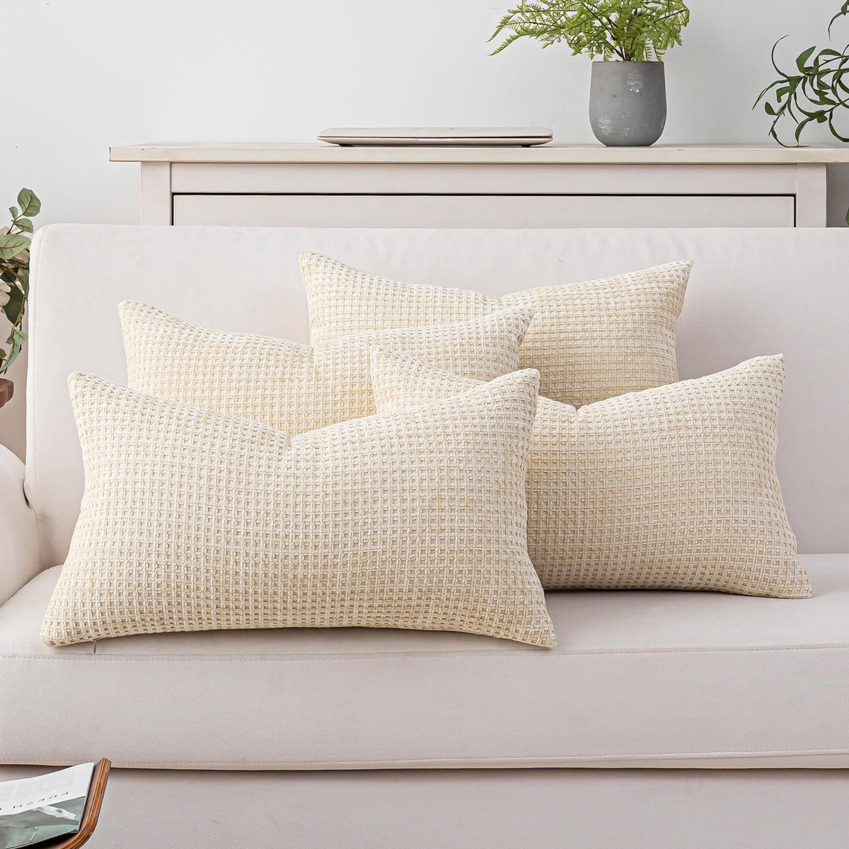 Pack of 4 Throw Pillow Covers 18x18” Boho Cushion Covers for Living Room